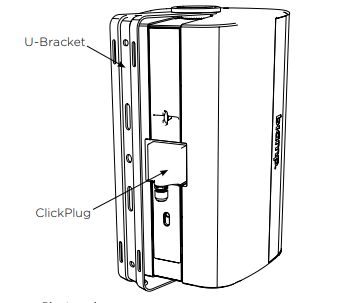 Biamp EXUB-S8-B ClickMount U-Bracket Kit, Black - for EX-S8 Speakers