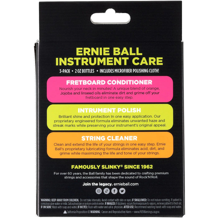 Ernie Ball P04225 Instrument Care Kit with Microfiber Cleaning Cloth