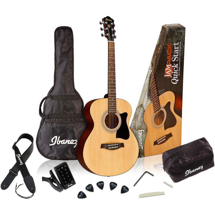 Ibanez IJVC50 Jampack Grand Concert Acoustic Guitar Pack, Natural