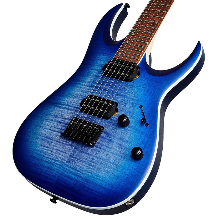 Ibanez RGA42FMBLF Solidbody Electric Guitar, Blue Lagoon Burst Flat