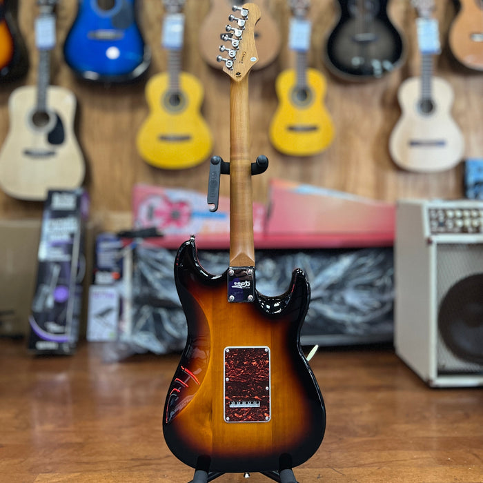 JET Guitars JS-300 SB LH Solidbody Strat-style - Sunburst Left Handed, Roasted Maple Neck