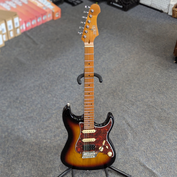 JET Guitars JS-400 SB Solidbody Strat-Style Guitar - Sunburst HSS, Roasted Maple Neck