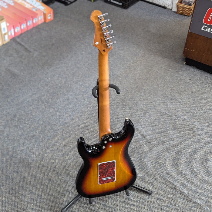 JET Guitars JS-400 SB Solidbody Strat-Style Guitar - Sunburst HSS, Roasted Maple Neck