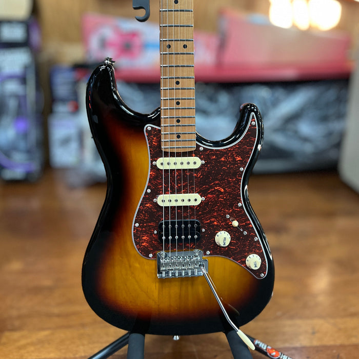 JET Guitars JS-400 SB Solidbody Strat-Style Guitar - Sunburst HSS, Roasted Maple Neck