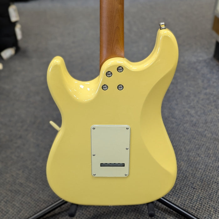 JET Guitars JS-400 VYW Solidbody Strat-Style Guitar - Vintage Yellow HSS, Roasted Maple Neck