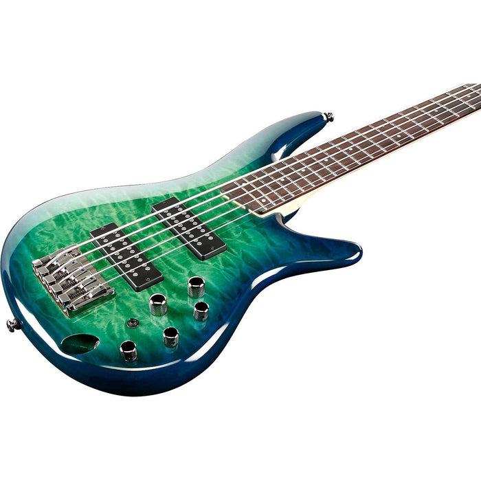 OPEN BOX Ibanez SR405EQMSLG SR 5-String Electric Bass, Surreal Blue Burst Gloss