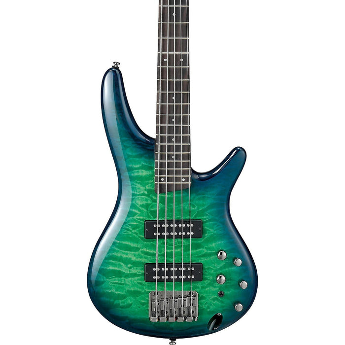 OPEN BOX Ibanez SR405EQMSLG SR 5-String Electric Bass, Surreal Blue Burst Gloss