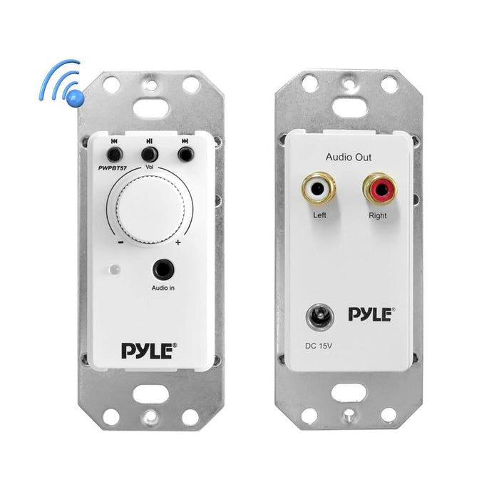 Pyle PWPBT57 In-Wall Bluetooth Audio Receiver, Aux Input for Sound Systems