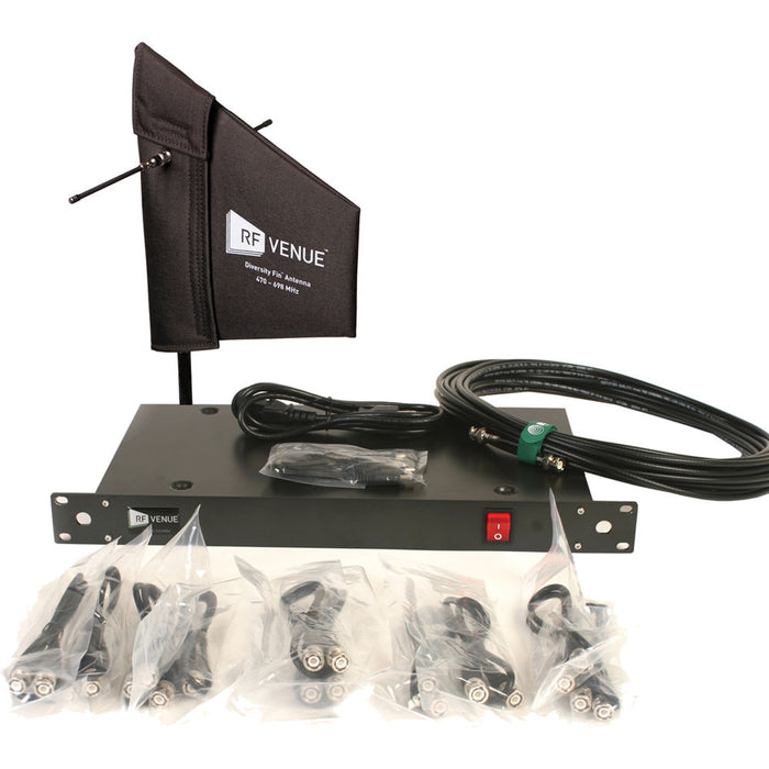 RFVenue DFINDISTRO4 Channel Distributor and Antenna Package, Black