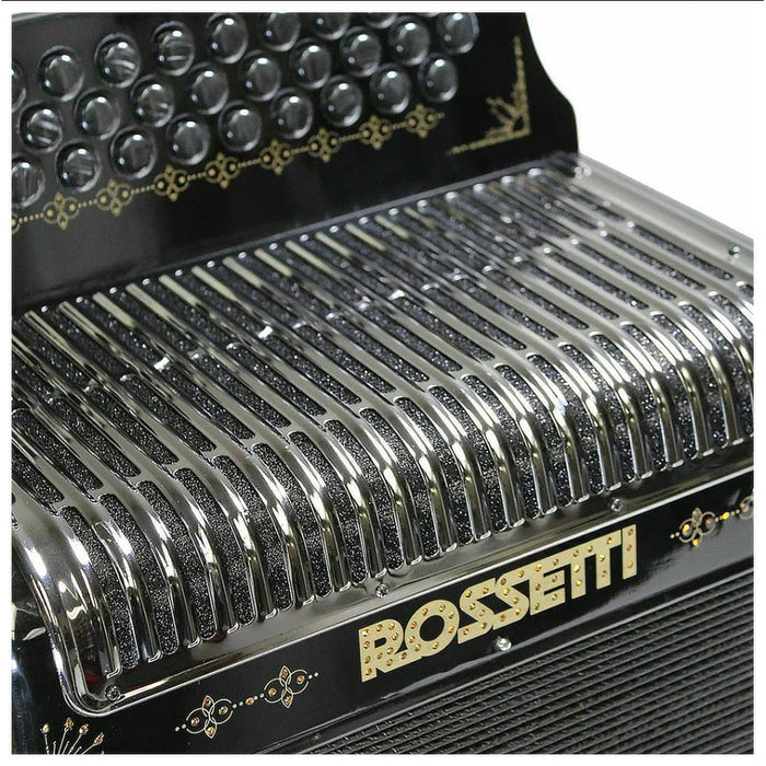 Rossetti Constantine 31 Button Professional Button Accordion, FBE, Black and Gold