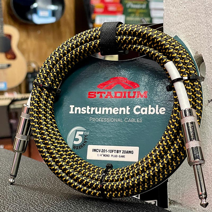 Stadium Braided Instrument Cable, 10 ft, Tweed