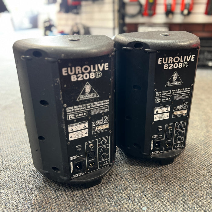 USED Behringer Eurolive  B208 Powered Speakers (Pair)