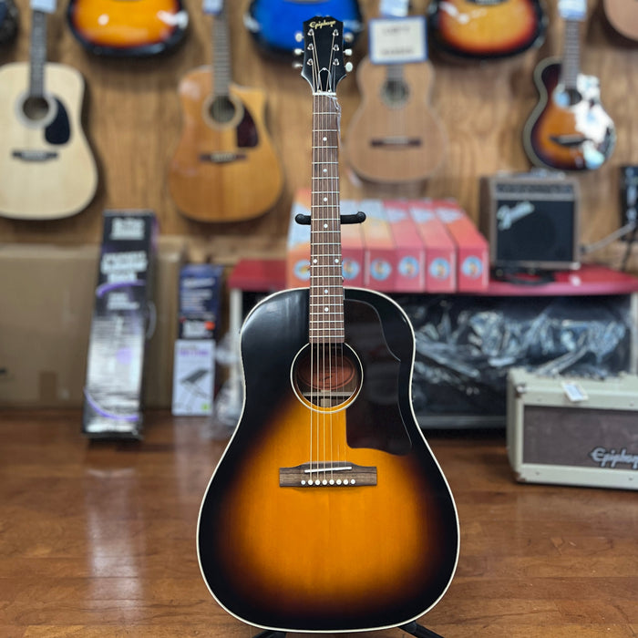 USED Epiphone Inspired By Gibson J-45 in Aged Vintage Sunburst Gloss Acoustic Guitar W/Case