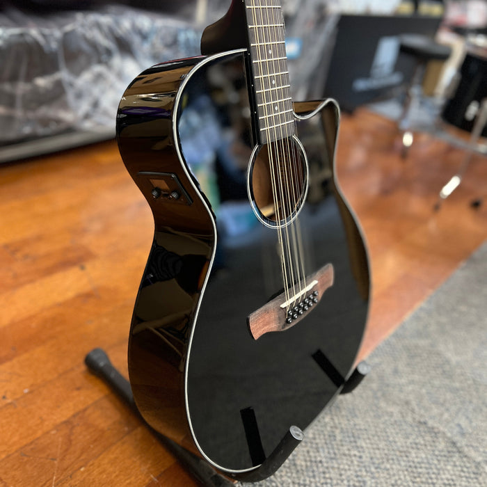 USED Ibanez AEG5012 Acoustic-Electric Guitar 12 String Black