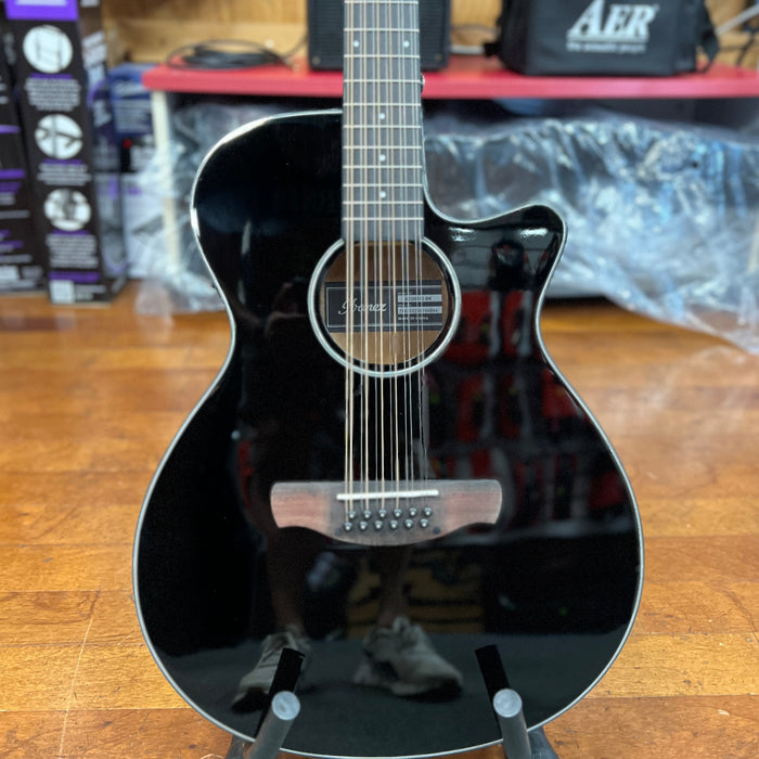 USED Ibanez AEG5012 Acoustic-Electric Guitar 12 String Black