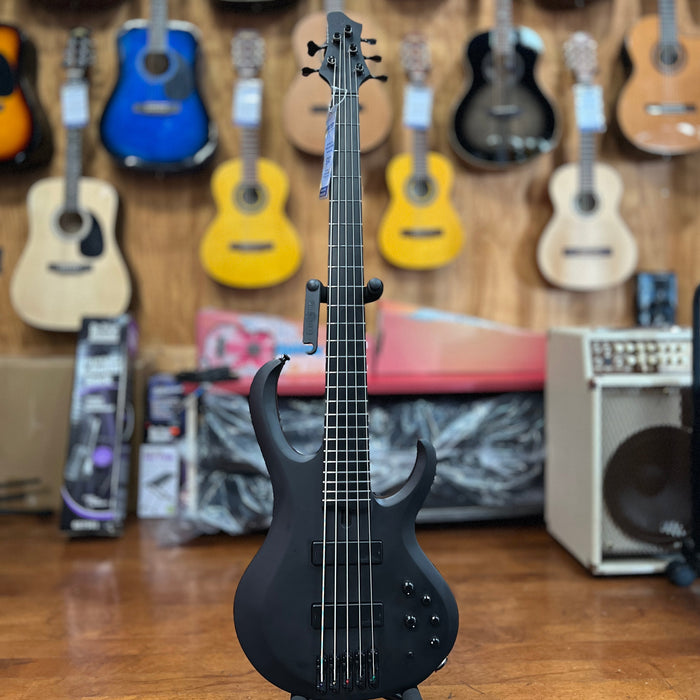 USED Ibanez Iron Label BTB652EX - Black Flat 5 String  Electric Bass w/ Case