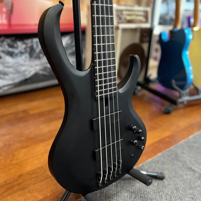 USED Ibanez Iron Label BTB652EX - Black Flat 5 String  Electric Bass w/ Case