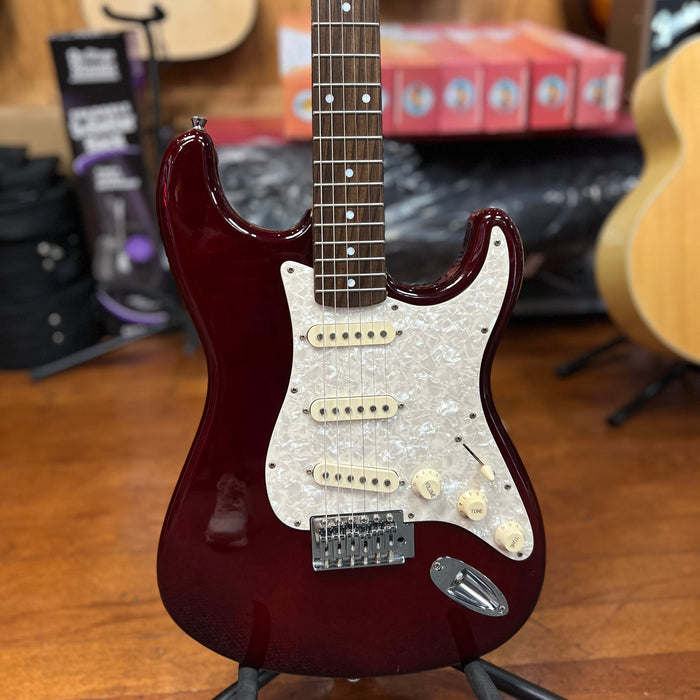 USED Johnson By AXL Strat-Style Electric Guitar, Wine Red