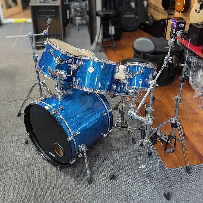 USED Mapex Horizon Series 6-Piece Drum Kit w/ Hardware & Bags, Blue Sparkle