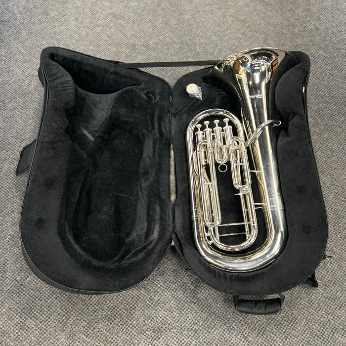 USED Mendini MEP-N Nickel Plated B Flat Euphonium, 4 Valve