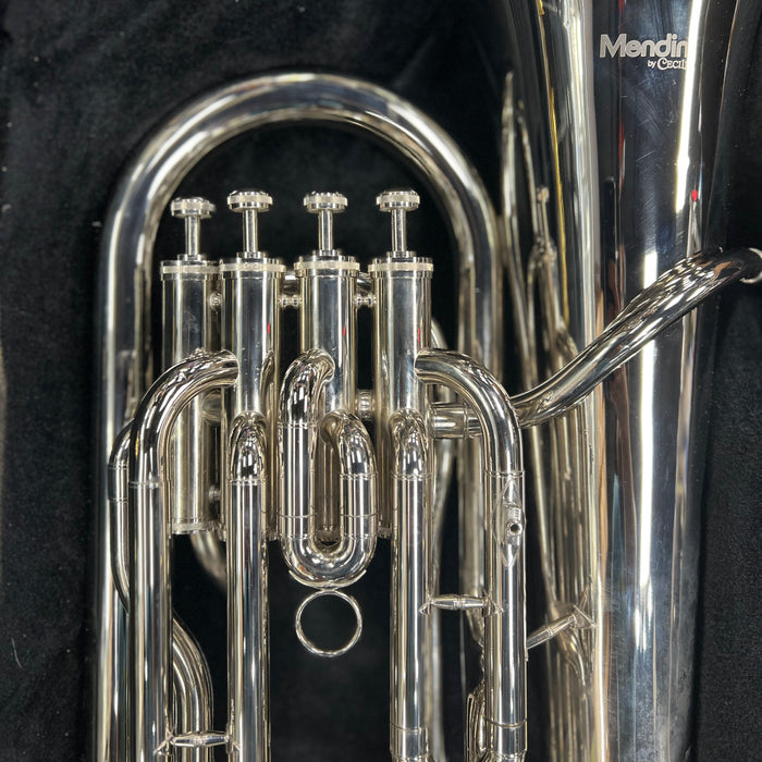 USED Mendini MEP-N Nickel Plated B Flat Euphonium, 4 Valve