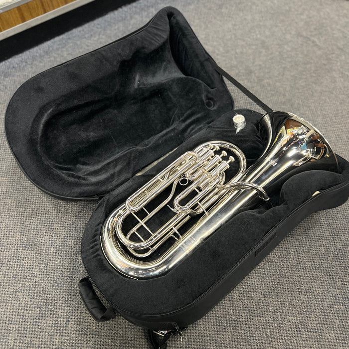 USED Mendini MEP-N Nickel Plated B Flat Euphonium, 4 Valve