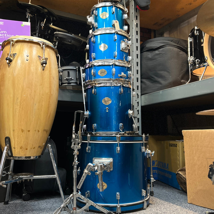 USED Stagg TIM+ 5 Piece Acoustic Drum Kit shell pack, Blue Sparkle