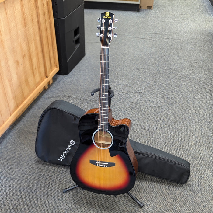 USED Vangoa VG-1 Sunburst Acoustic Guitar w/ Gig Bag