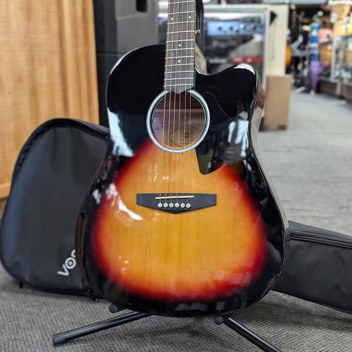 USED Vangoa VG-1 Sunburst Acoustic Guitar w/ Gig Bag