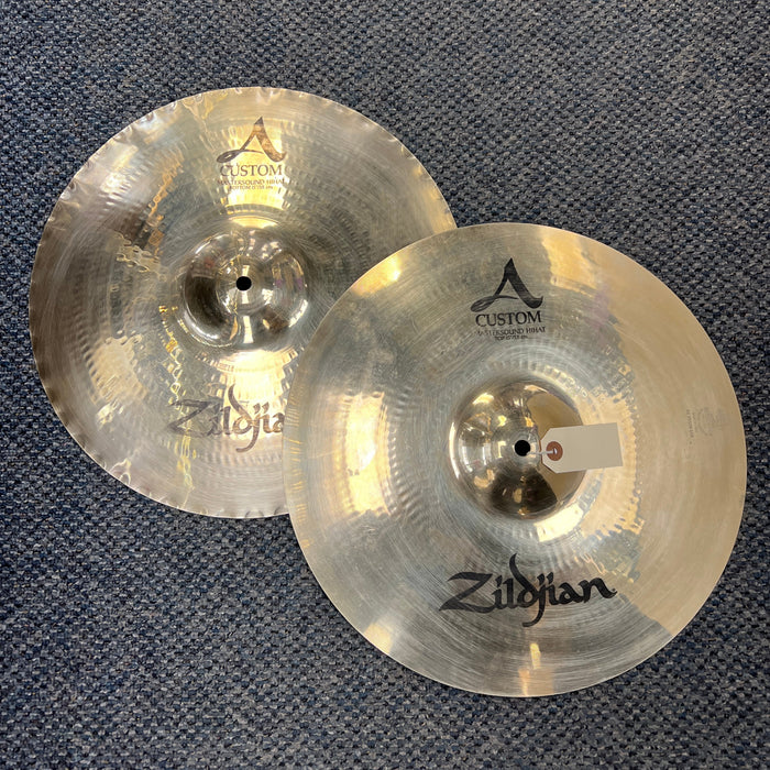 USED Zildjian 15 inch A Custom Mastersound Hi-hat Cymbals