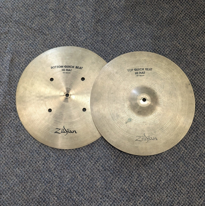 USED Zildjian Quick Beat Hi-Hat Cymbals, 14"