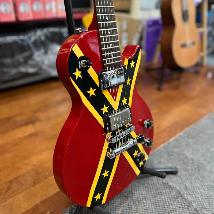 VINTAGE 1984 Gibson "Rebel Confederate Flag" Les Paul Studio Electric Guitar w/ Case