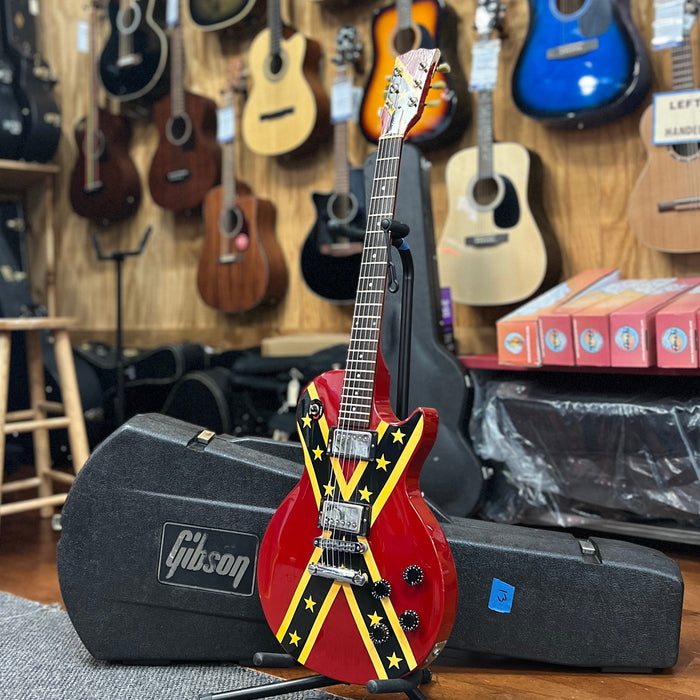 VINTAGE 1984 Gibson "Rebel Confederate Flag" Les Paul Studio Electric Guitar w/ Case