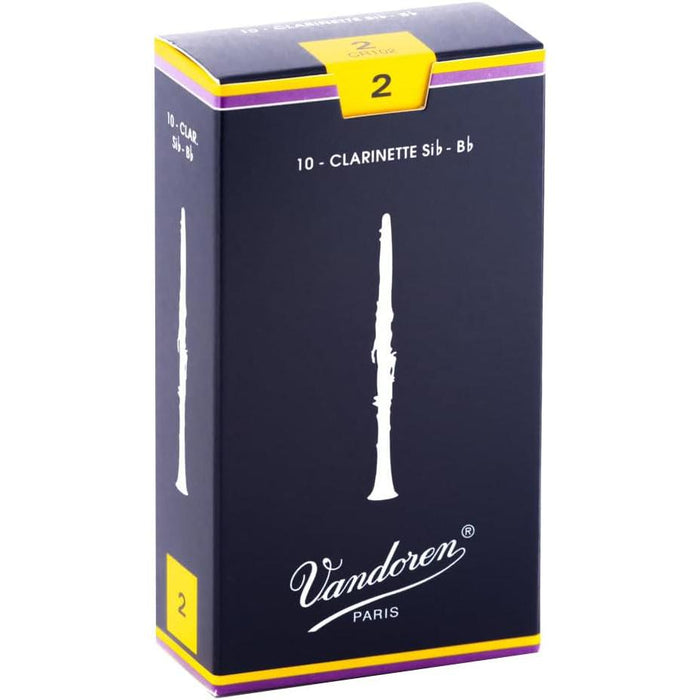 Vandoren CR102 Bb Clarinet Traditional Reeds Strength 2; Box of 10