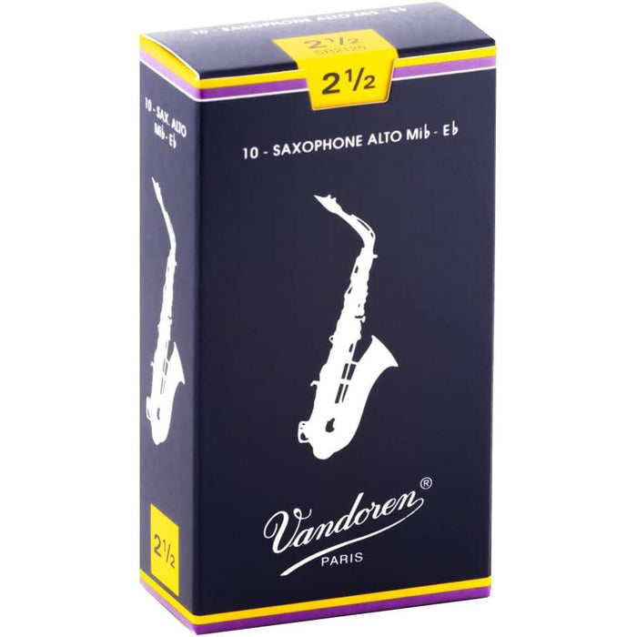 Vandoren SR2125 Alto Sax Traditional Reeds Strength 2.5; Box of 10