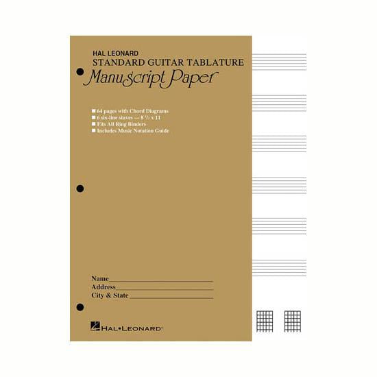 Hal Leonard Standard Guitar Tablature Manuscript Paper