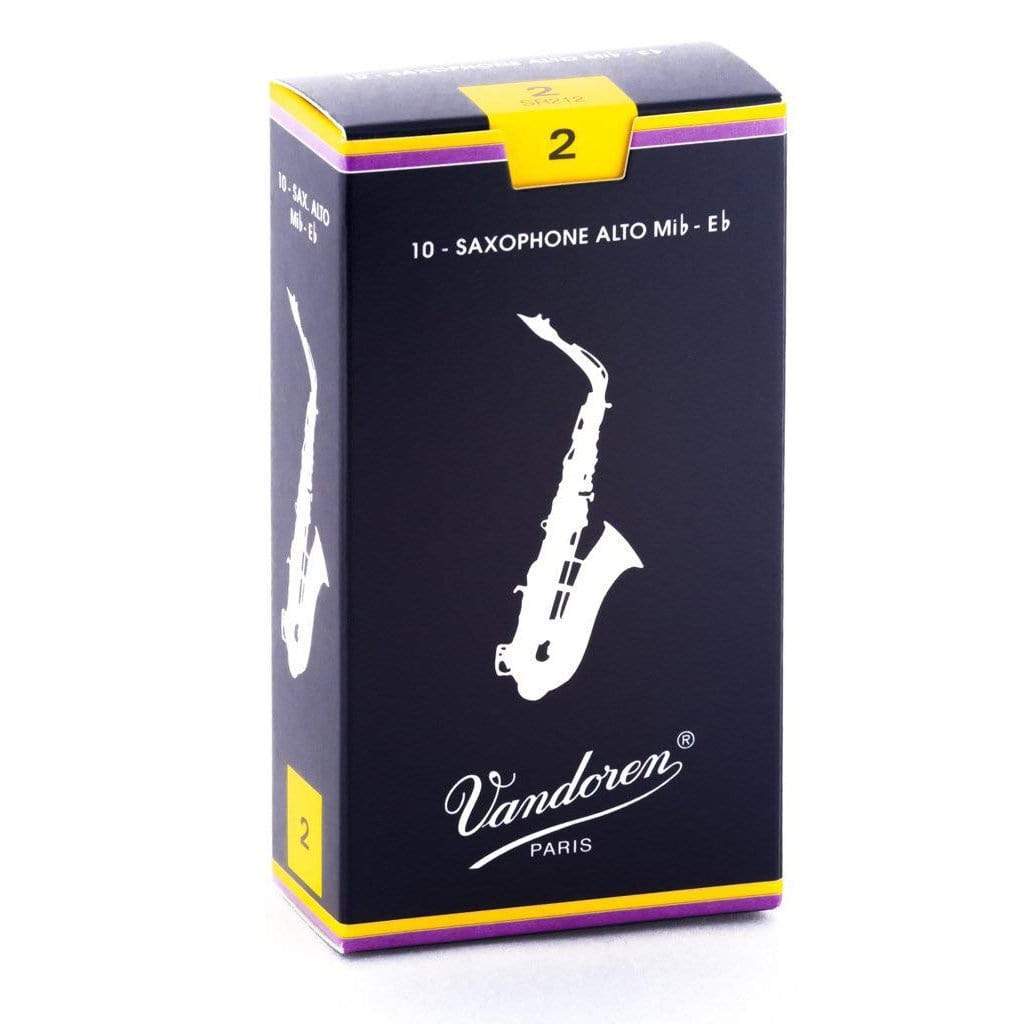 Vandoren SR212 Alto Sax Traditional Reeds Strength 2; Box of 10